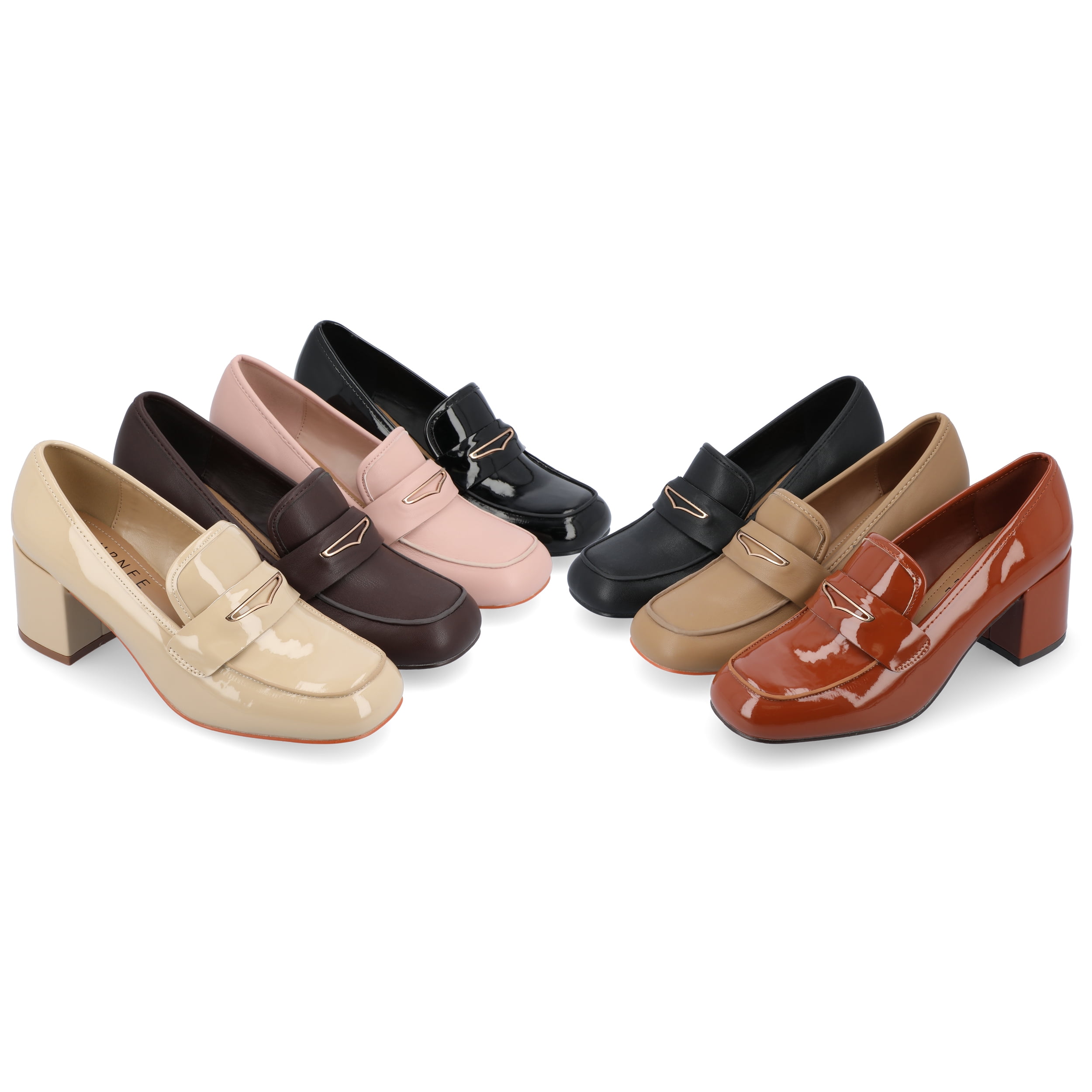 Journee Collection Womens Liyla Tru Comfort Foam Low Heel Square Toe Pumps