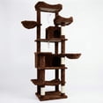 thumbnail image 1 of 68in Tall Multi-Level Green Cat Tree with Hammocks, Hanging Basket, Cat Cave, Removeable Cushion, Scratching Posts - Plush Cat Tower for Indoor Cats, Perfect for Multiple Cats Brown, 1 of 5