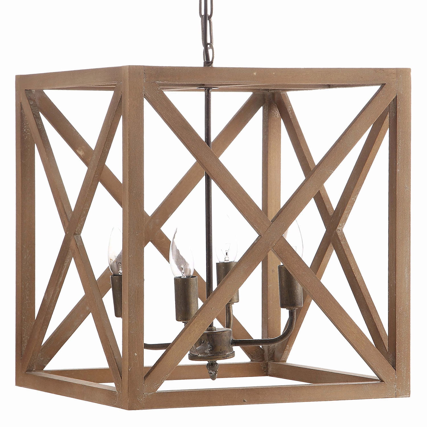 Shop Creative Co-Op Square Wood and Metal Chandelier from Walmart on Openhaus
