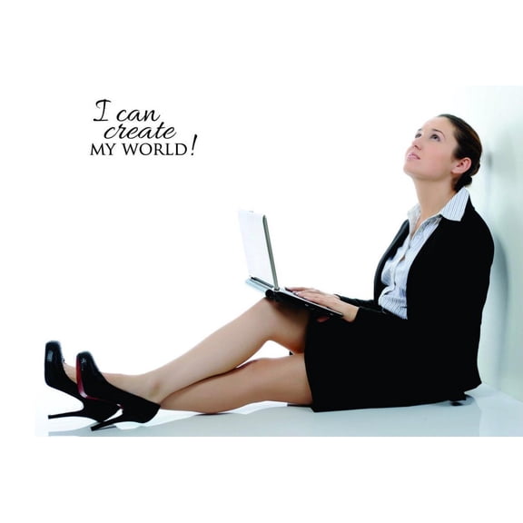 New Wall Ideas I Can Create My World Inspirational Life Quote Self Esteem 20x40"