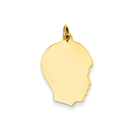 FJC Finejewelers 10k Yellow Gold Plain Medium .013 Gauge Facing Right Engravable Boy Head Charm 17 x 27mm