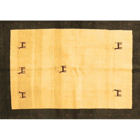 Ahgly Company Indoor Rectangle Solid Brown Modern Area Rugs, 2' x 3'