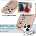 thumbnail image 5 of iPhone 13 pro Case with Card Holder for Women, iPhone 13 pro Phone Case Wallet with Credit Card with Ring Kickstand Zipper Shockproof Slim Stand Case for iPhone13pro - Rose Gold, 5 of 6