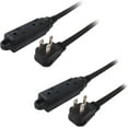 thumbnail image 1 of XUCP Rallonge Plate 10 Pieds, 2 Pack 16 AWG 3 Broches Profil Bas Noir pour Intérieur, Certifié UL, 1 of 4