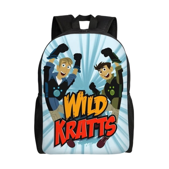 Anime Wild Cartoon Kratts Backpacks Large Capacity Shoulders Daypack Unisex Casual Knapsack Rucksack Student Satchel Bookbag