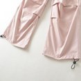 thumbnail image 5 of VSSSJ Women's American Style Cargo Pants Slim Fit Solid Color Elastic Waist Straight Wide Leg Pants Trendy Street Style Workwear with Multi-Pocket Pink L, 5 of 6