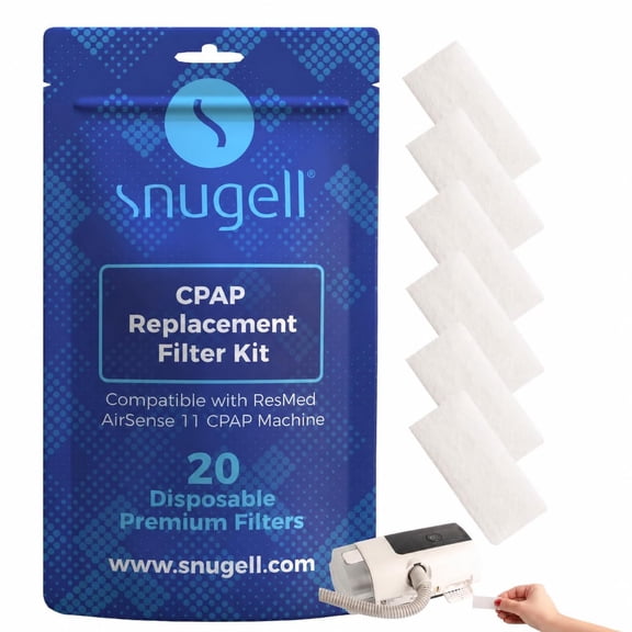 Snugell Disposable CPAP Filters – Compatible with AirSense 11 Machines – 20 -Pack – Travel-Friendly Design, and Easy Installation for Home and Travel Use