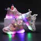 thumbnail image 2 of Zapatos de iluminación LED para niños de Disney, iluminación LED de princesa, estrellas, zapatos de iluminación para niñas, zapatillas de deporte, iluminación rosa, Shoes23-Insole 14,2 cm Gao Jinjia LED, 2 of 2