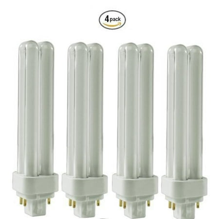 (4 Pack) CFL Bulbs Direct Generic Replacement for Panasonic FDS18E35/4 18W 3500K Double Tube, 4 Pin G24q-2 Base, Compact Fluorescent Light