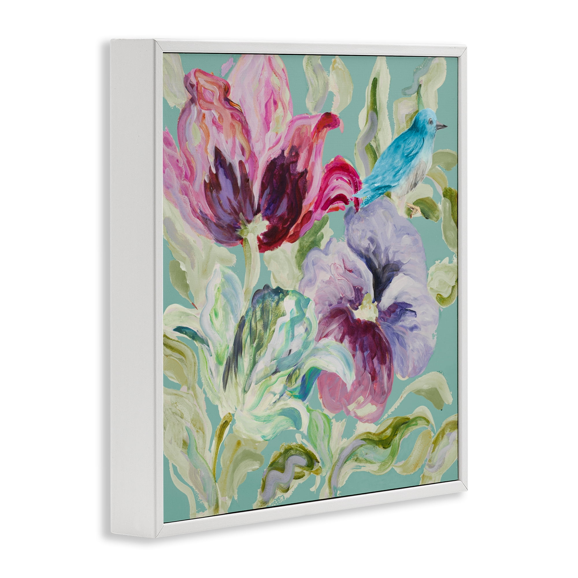 Stupell Industries Lyrical Garden Strokes White Framed Giclee Art, design by Lanie Loreth