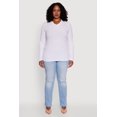 thumbnail image 3 of Women's Plus Size Long Sleeve V Neck Tee, 3 of 5