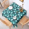 thumbnail image 2 of LightBlue Lemon Fruits DarkBlue Pattern Square Tablecloth,Waterproof Square Table Cover,Wipeable Spillproof Washable Table Cover for Home Kitchen Party Decor 42"X42"(107x107cm), 2 of 6