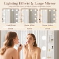 thumbnail image 3 of Makeup Vanity Desk with 2 Fluted Drawers & LED Lights, White Modern Dressing Table with Power Outlet & Mirror, 3 of 6