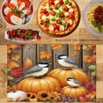 thumbnail image 2 of JOOCAR Autumn Birds and Pumpkins Linen Table Mats Set of 4 for Home Kitchen Table Decor 12x18 inch, 2 of 5