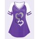 thumbnail image 1 of Camiseta Talla Extra Patrón Corazón Manga Raglán Rosegal Camisetas tallas grandes, 1 of 5