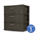 thumbnail image 1 of Sterilite 3 Drawer Wide Weave Tower- Brown, 1 of 8