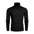 thumbnail image 4 of DHFJKG Turtleneck Solid Color Ribbed Sweater Mens Base Layer Top Slim Fit Solid Color Business Casual Dress Knitwear Keep Warm Long Sleeve Leisure Jumper Tops, 4 of 4