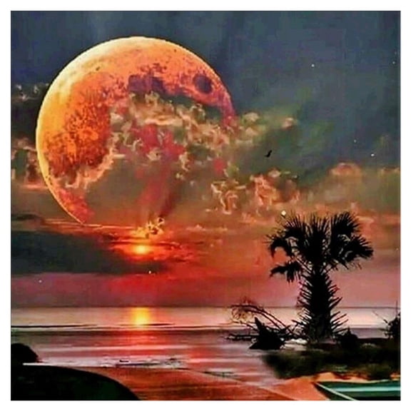 SharkTRUE Diamond-Art Painting Kits, Moon-Diamond DIY Painting For Adults Kits