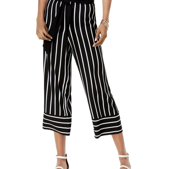 I.N.C Womens Coastal Casual Wide Leg Pants, Black, X-Large