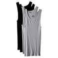 thumbnail image 3 of Hanes Men's ComfortSoft Tagless White Tanks, 3 Pack, Grey/Black, S, 3 of 8