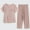 Khaki, variant on Womens Pajamas Sets Plus Size,Women Summer Casual Two Piece Suit Pajamas Short Sleeved Round Neck Top/Shirt Set Cotton Silk Suit Large Size Comfortable Button Pocket