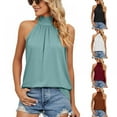 thumbnail image 5 of Xmarks Dressy Tank Top for Womens Sleeveless Mock Neck Tank Tops Halter Summer Casual Blouse Top, S-2XL, 5 of 6