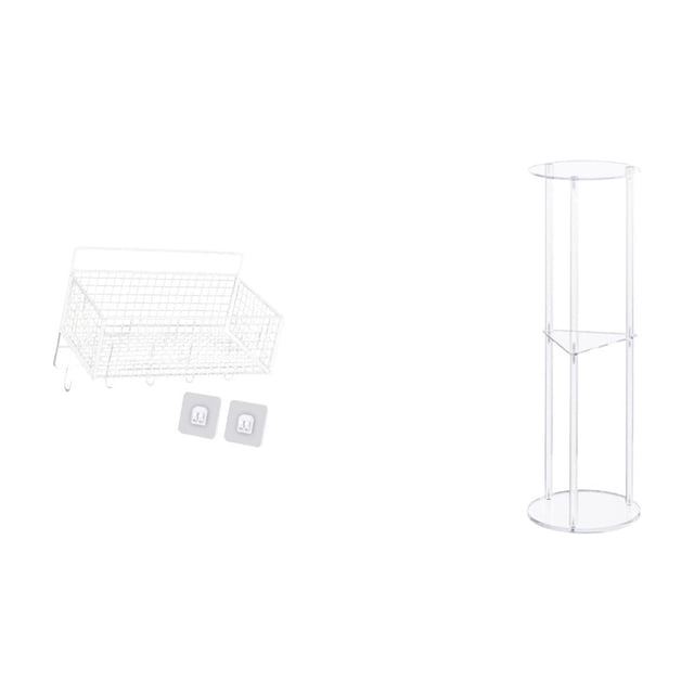 Mesa auxiliar acrílica, pequeña y de fácil montaje. Mesa de noche transparente para decoración de oficina o balcón, y práctico lugar para colocar bebi
