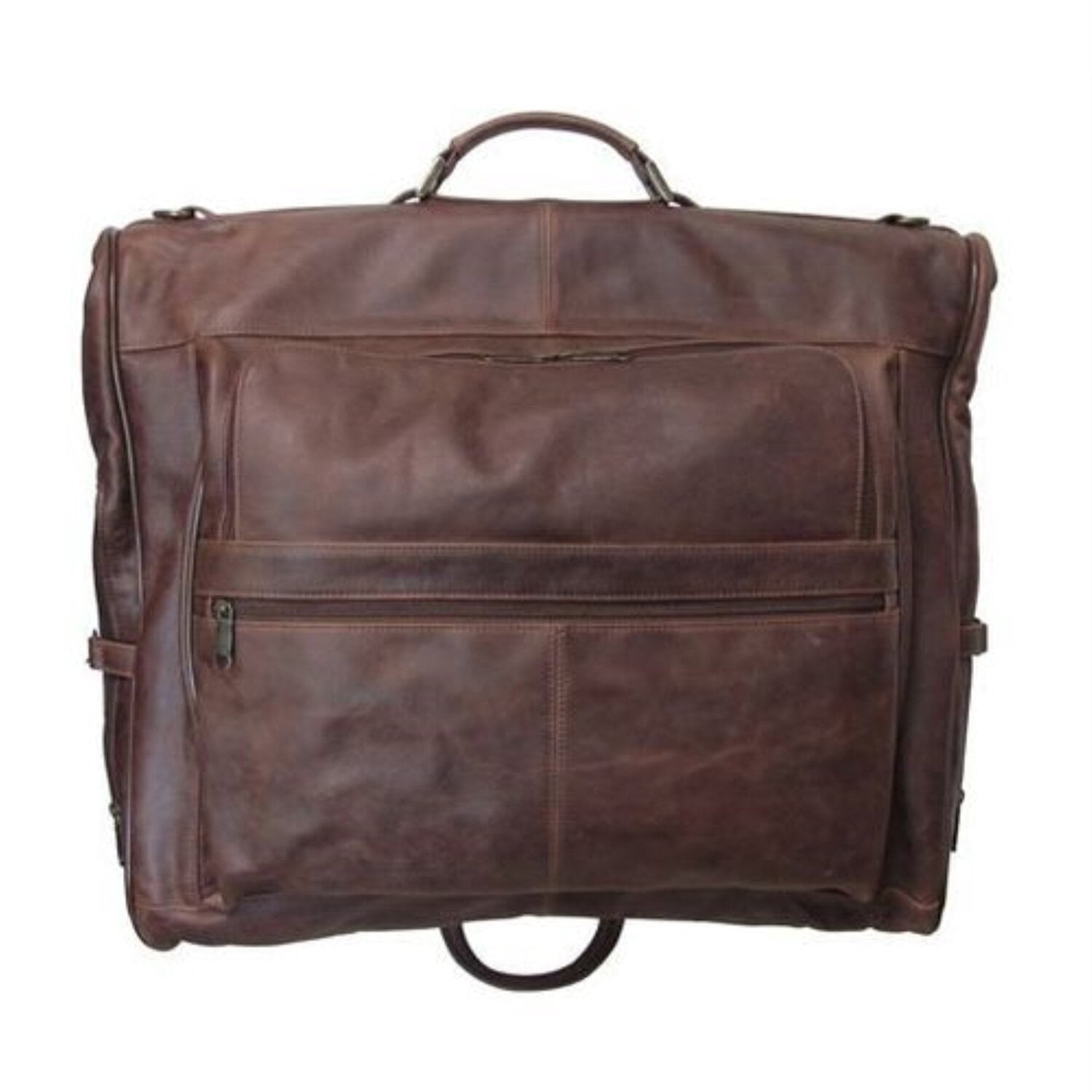 Amerileather Distressed Leather 3-suit Garment Bag