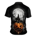 thumbnail image 7 of IAJDKMEK Halloween Men's Short Sleeve Polo Shirt - Collared Knit Shirt Breathable Summer Shirt for Holiday Wear, Daily, Golf Shirt & Costume,Black L, 7 of 7