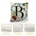 thumbnail image 4 of PRATYUS  Throw Pillow Covers Alphabet Decorative Pillow Cases ABC Letter Flowers Last Name Year Round Front Cushion Covers Square Pillow Protectors Sofa Couch Bedroom Car Chair Home Decor AP-012 White, 4 of 5