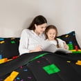 thumbnail image 5 of Manfei Kids Building Blocks Boy Full Size Comforter Sets, Funny Construction Game Bedding Comforter Set, Colorful Bricks Bedding Sets, Reversible 3-Piece, 5 of 8