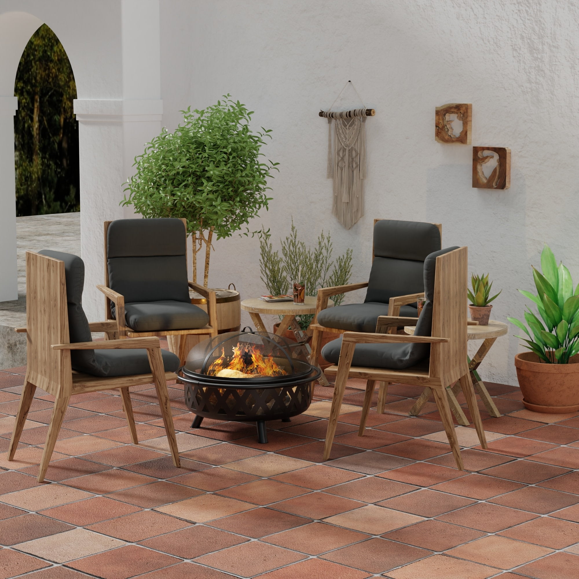 45" x 22" Rectangular Outdoor Chair Cushion with Ties and Hanger Loop