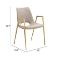 thumbnail image 4 of Desi Dining Chair Beige & Gold Dining Chair, Modern Style, Plush and durable faux leather fabric, Plywood, Indoor Dining, 4 of 10