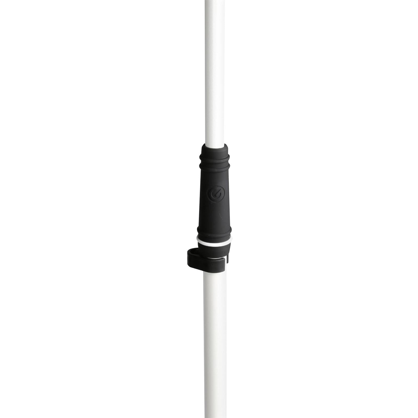 Gravity GMS23W White Round Base Microphone Stands with Retractable Crowd Barrier Cassettes Four Package