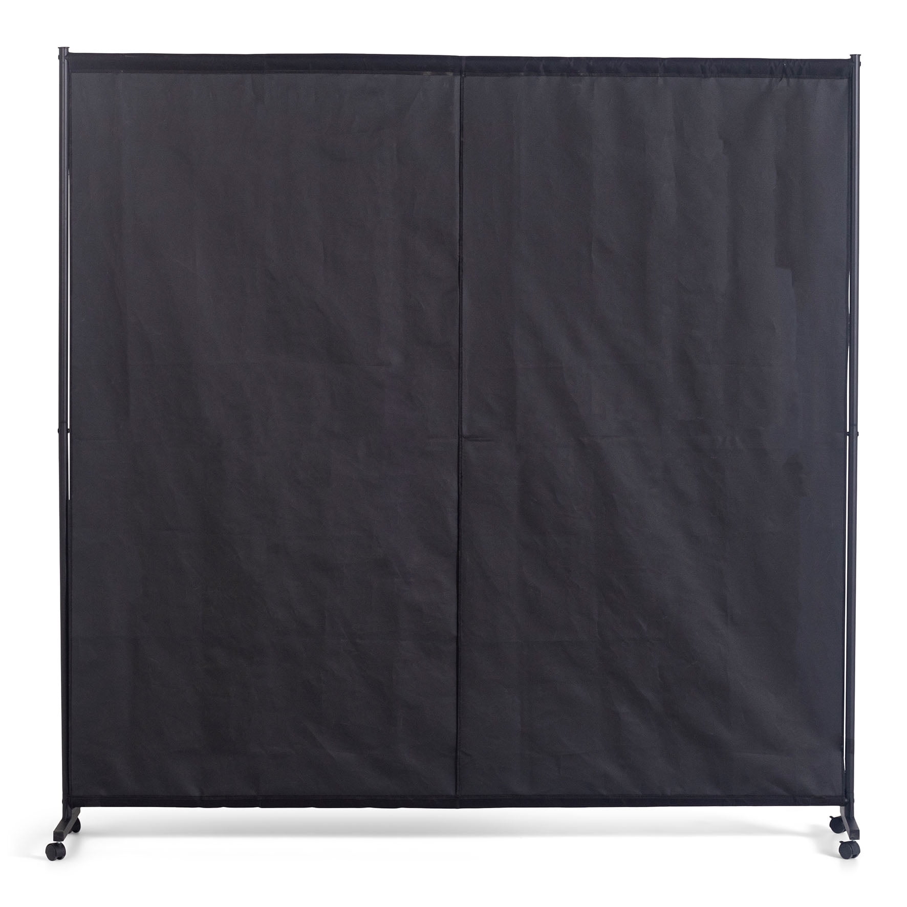 Mainstays 6.5 ft Black Fabric 1 Panel Room Divider with Wheels