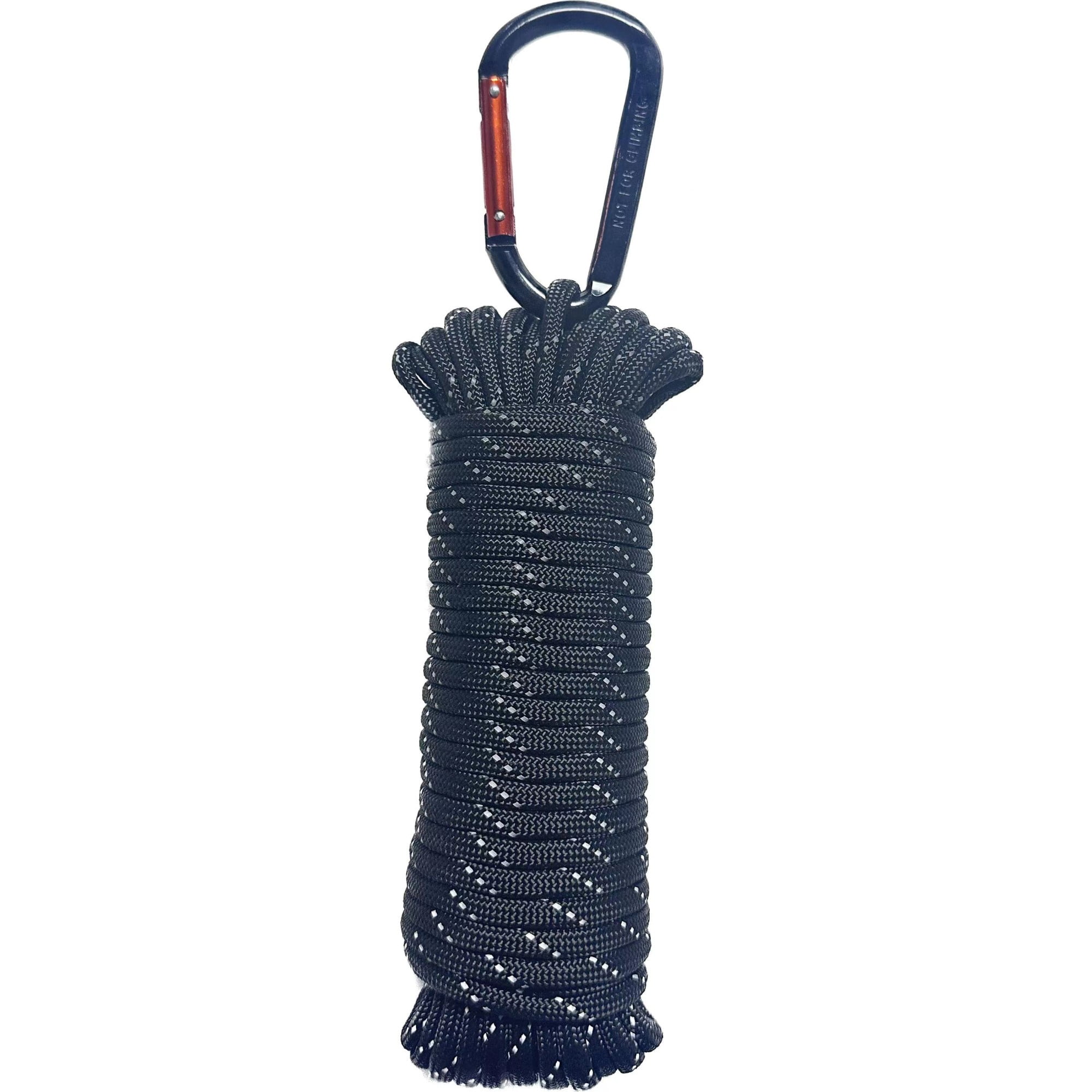 Ozark Trail 50Ft Reflective 1100 Paracord with 8 cm D-Shaped Aluminum Carabiner, Black