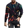 thumbnail image 2 of Zylanna Men's Long Sleeve T-Shirts, Loose Crew Neck Homewear Tie Dye Casual Tops for Men Black, 2 of 5