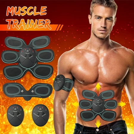 30 Caps Muscle Building Muscle Trainer Remote Control Abdominal Muscle Trainer Smart Abs Stimulator Body Building Fitness Equipment For Abdomen/Arm/Leg/Hip Training,For Office/Travel/Home (With Host) ()