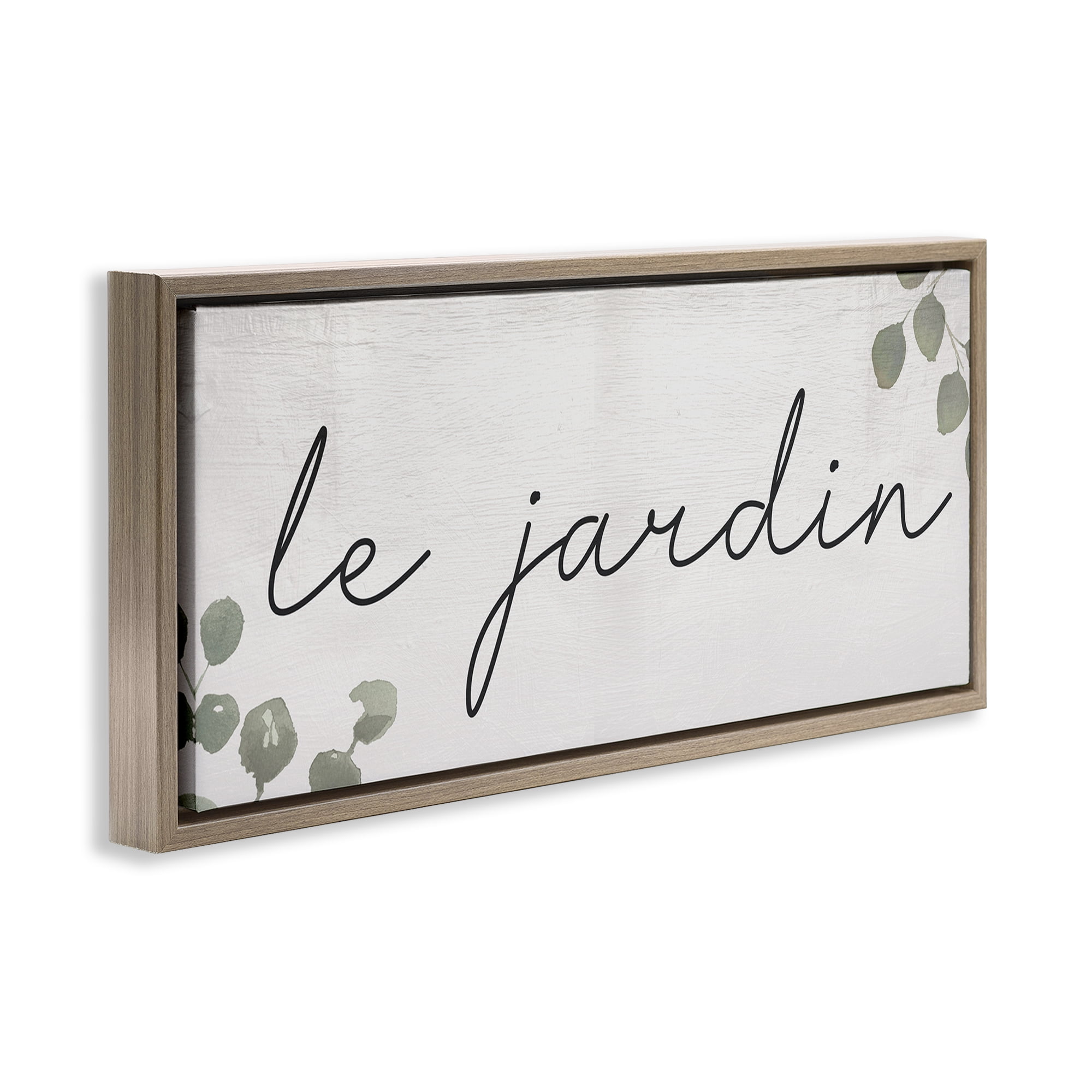 Stupell Industries Le Jardin Garden Plants & Flowers Painting Brown Floater Framed Canvas Art Print Wall Art, 31 x 14