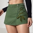 thumbnail image 5 of DeHolifer Women's Denim Skort High Waisted Wrap Lace-Up Mini Jean Skort for Trendy Green 26, 5 of 5