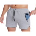 thumbnail image 3 of Men Casual Sports Shorts  Quick-drying Solid Color Running Training Fitness Short Pants with Pockets, 3 of 6