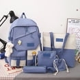 thumbnail image 2 of 5 pcs Campus Bag with Pencil Case Anti Scratch for Traveling Work (Black), 2 of 10
