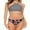 Stripe, variant on Animal Printed Halter High Neck Bikini Sets For Women Cross Back Swimsuit