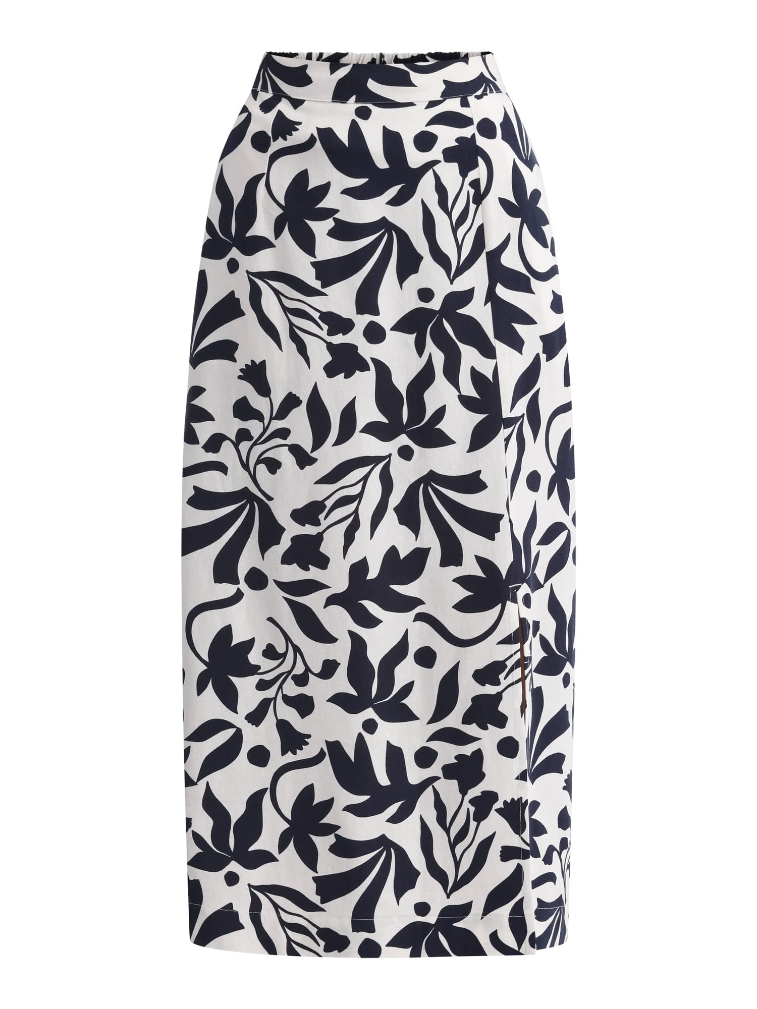 Time and Tru Women's and Women’s Plus Linen Blend Midi Skirt with Side Slit, Sizes XS-4X
