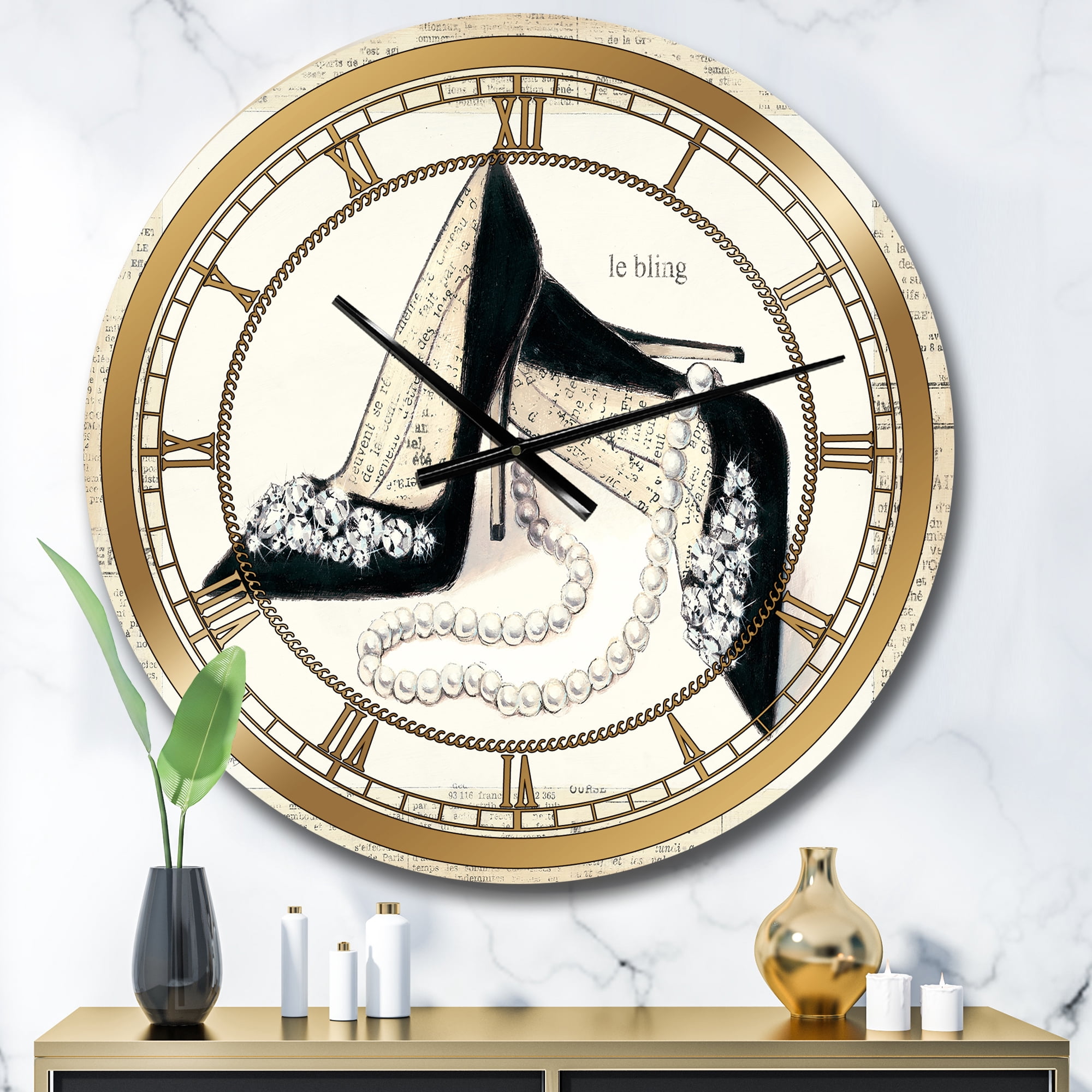 Designart 'Chic Galm Closet I' Glam Wall Clock