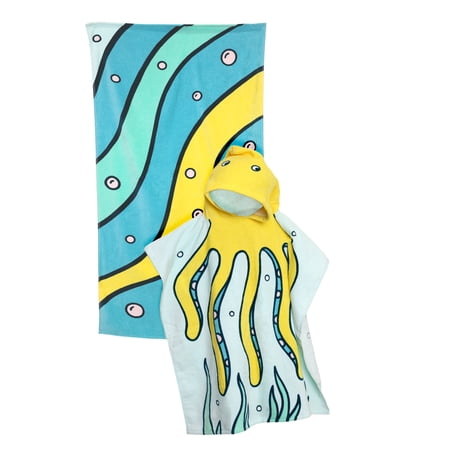Hello Bello Kid & Adult Velour Beach Towel, Octopus