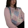 thumbnail image 6 of Okbabeha Women’s Long Sleeves Sweaters Argyle Crew Neck Loose Knit Pullover, 6 of 10
