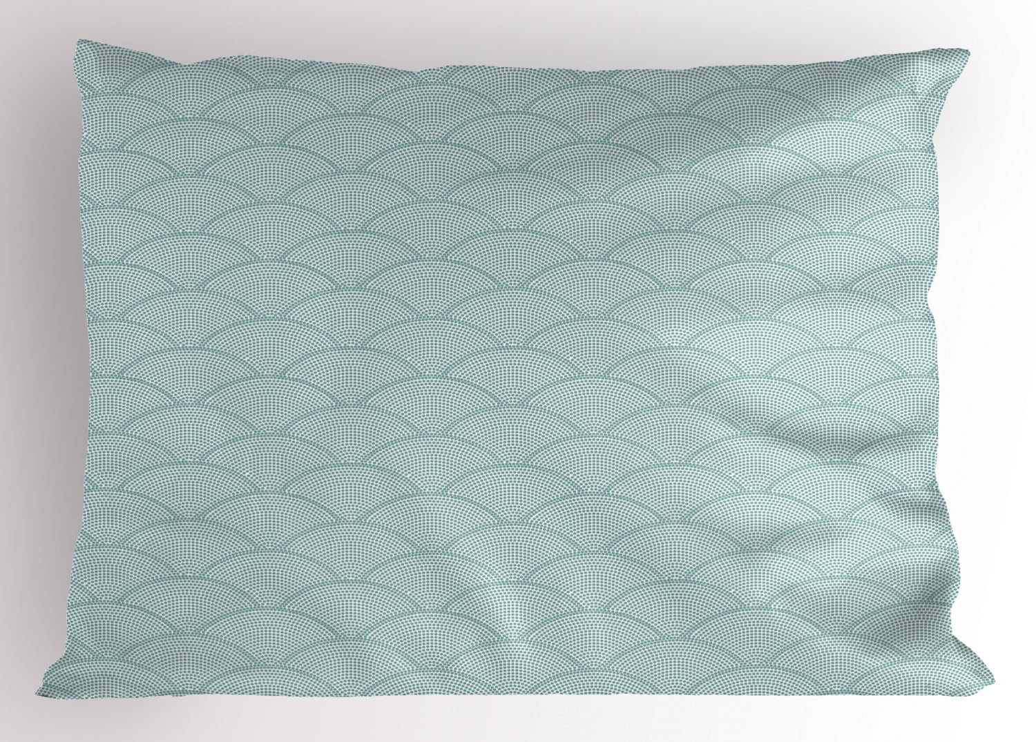 Geometric Pillow Sham Fish Scale Pattern Half Circles Dots Geometric