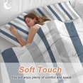 thumbnail image 5 of Blue Gray Striped Bedding 3 Piece Duvet Cover Set Twin Size, Farmhouse Stripe Art Soft Microfiber Comforter Cover with Zipper Closure & Pillowcases, Wrinkle & FadeResistant Quilt Cover, 5 of 9