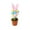 A, variant on Artificial Plush Bunny Ear Pom Pom Tree in Pot Decorative Plush Ornament for Tabletop and Home Display Use